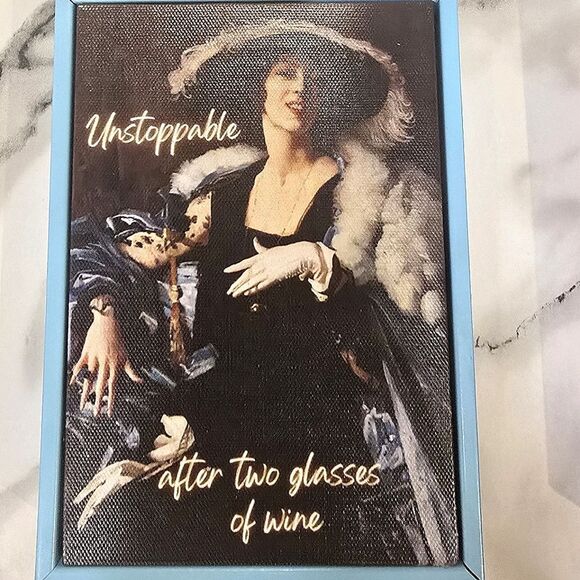 At Home Unstoppable After Two Glasses of Wine Framed Canvas Wall Decor - Picture 4 of 5